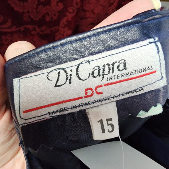 Vintage Di Capra Blue Leather Trouser Pants Size M/L - Picture 10 of 11